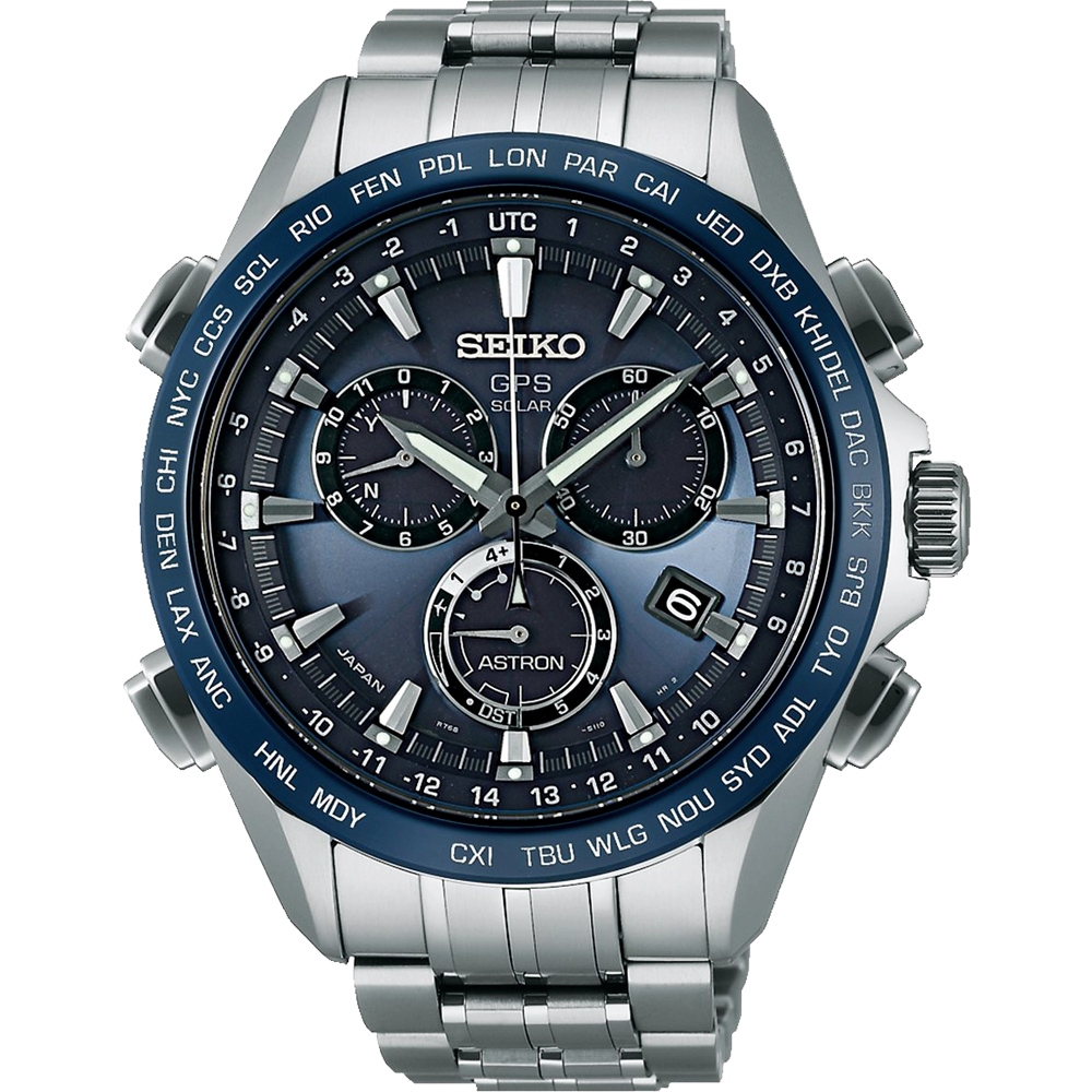 SEIKO ASTRON GPS衛星電波高密度鈦計時碼錶(SSE005J1)-藍/45mm