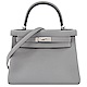 HERMES Kelly TG牛皮手提/肩背凱莉包(28CM/4Z灰/銀釦) product thumbnail 1