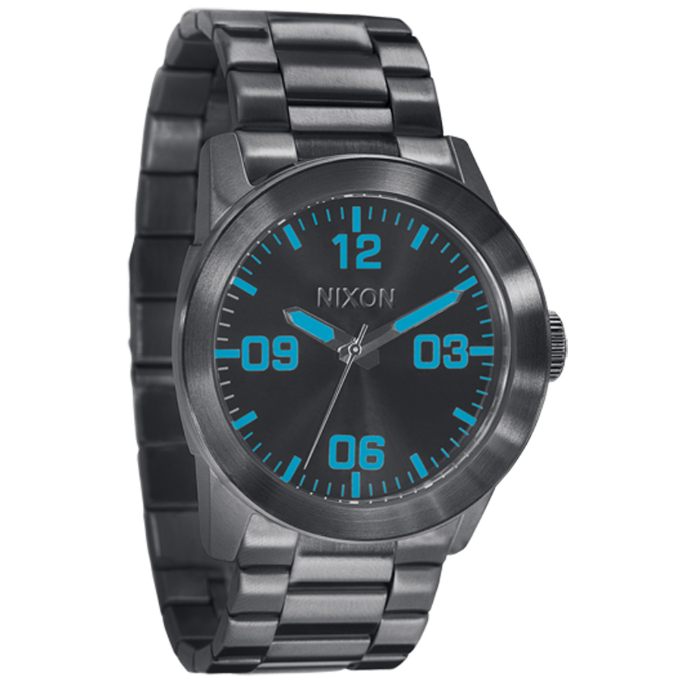 NIXON The PRIVAE 王者風範時尚腕錶-IP黑/藍時標/42mm