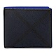 BURBERRY 黑藍色格紋防水材質皮飾邊短夾 product thumbnail 1