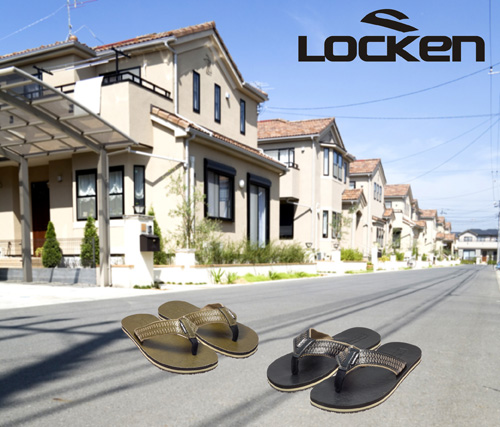 LocKen 獨特設計民族風鋸齒紋人字夾腳拖涼鞋(咖啡色)