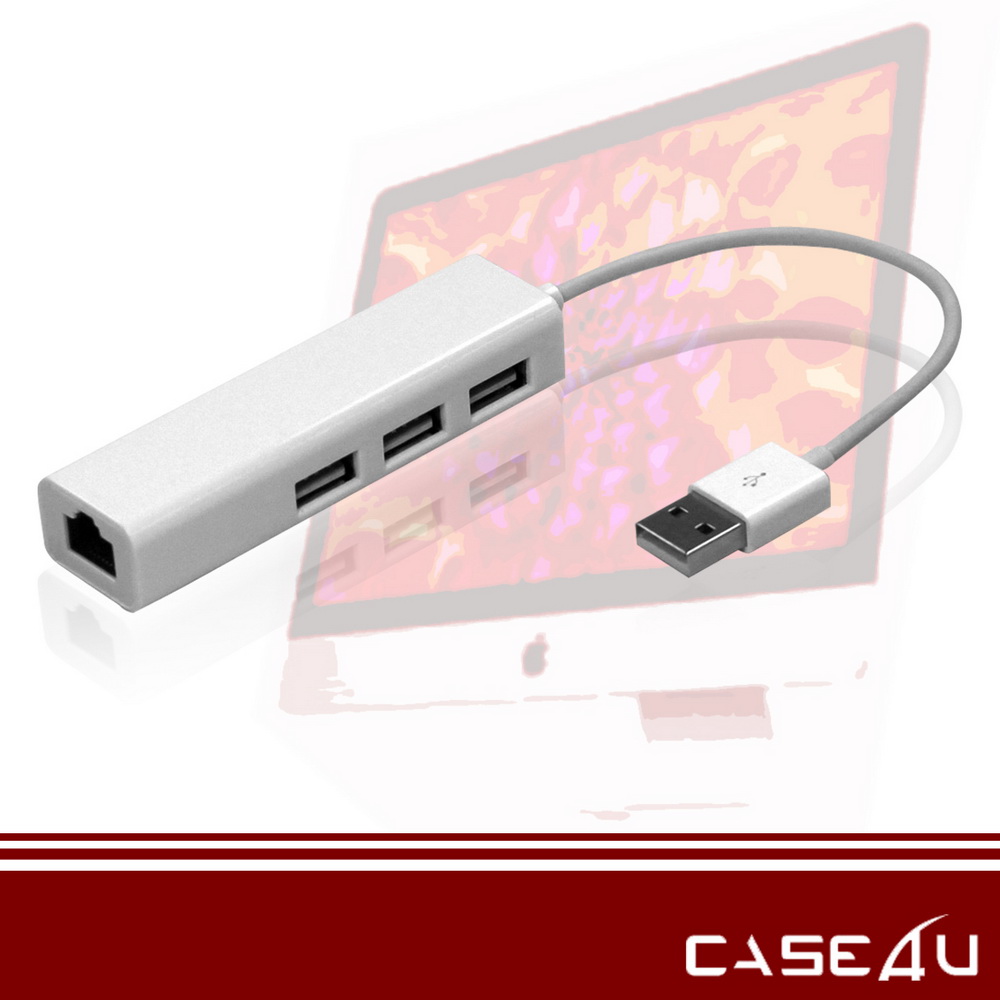 [CASE4U] Mac 轉接線 (USB2.0 高速傳輸網路線 與USB三孔)