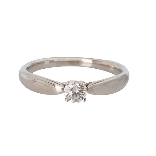 Tiffany&Co. PT950圓型六爪0.22克拉鑽石戒指(#10)