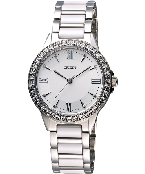 ORIENT 皇室晶鑽羅馬時尚腕錶-銀/34mm