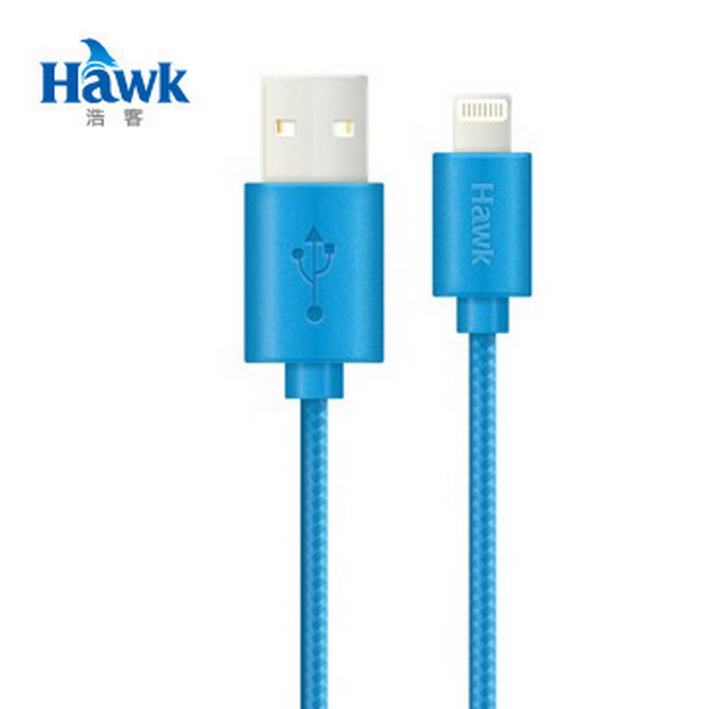 Hawk iPhone 6 Lightning 充電傳輸線-25CM(藍)