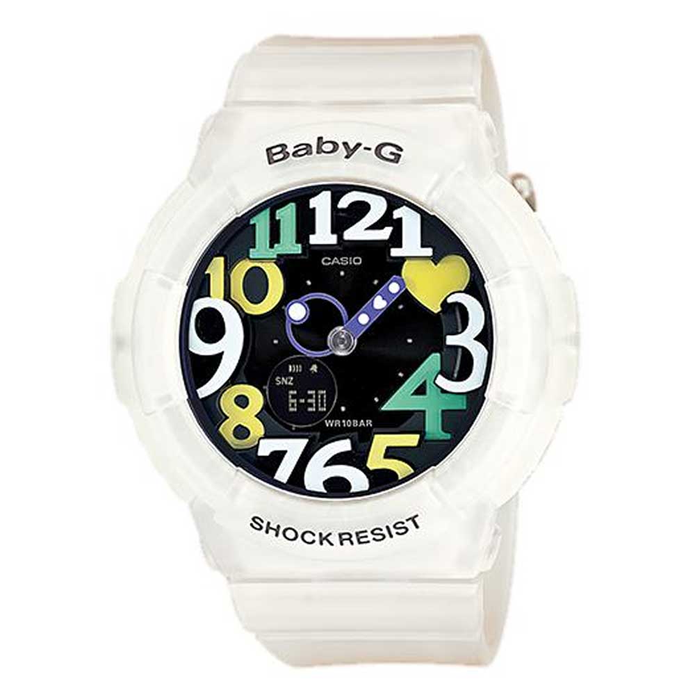 BABY-G 霓虹照明果凍新色3D立體時刻雙顯錶(BGA-131-7B4)-白/43.1mm