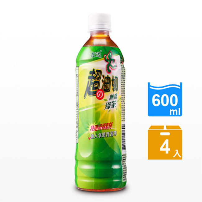 古道 超油切綠茶-新無糖(600mlx4瓶)