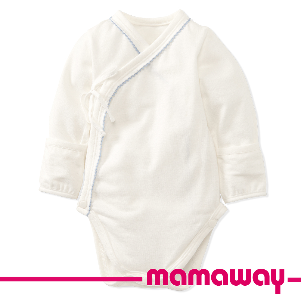 【Mamaway】新生兒內著包屁衣(淺粉藍)