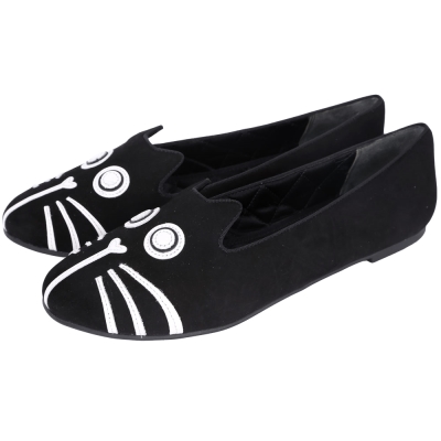 MBMJ Rue Slip-On Loafer 動物拼貼麂皮樂褔鞋(黑色)