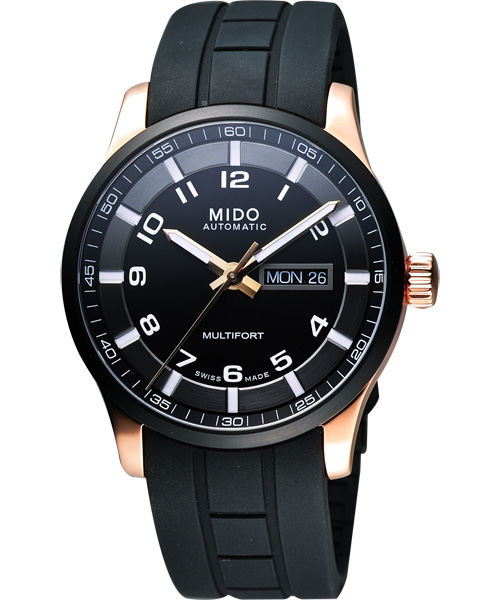 MIDO Multifort 先鋒系列極速黑金腕錶-黑/42mm