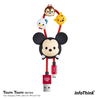 InfoThink TSUM TSUM iPhone/iPad快充傳輸線-米奇