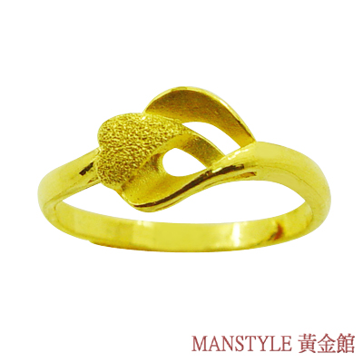 MANSTYLE 含羞帶怯黃金戒指 (約0.90錢)