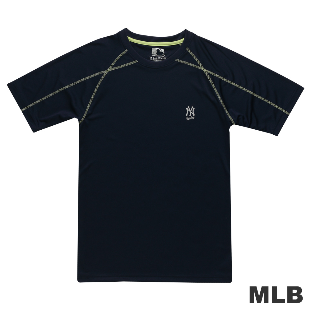 MLB-紐約洋基隊反光圓領快排拉克蘭T恤-深藍(男)