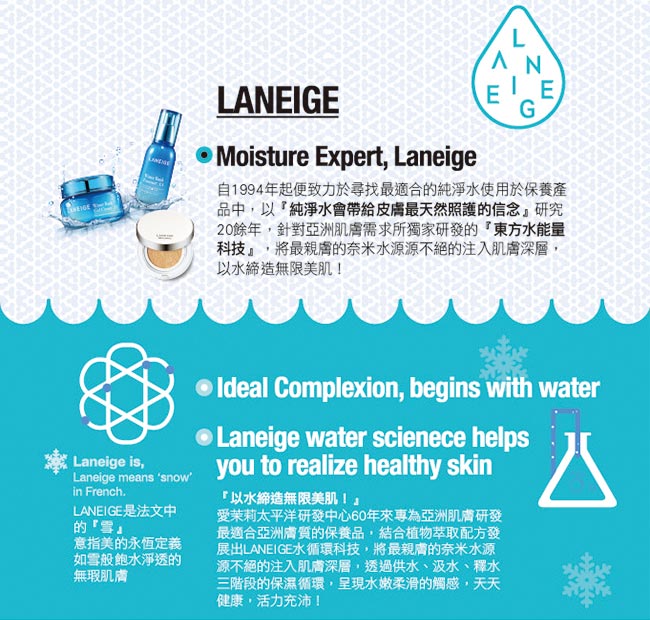 LANEIGE蘭芝 水聚光淨白氣墊粉霜 SPF50+ PA+++(翻玩派對限定版)