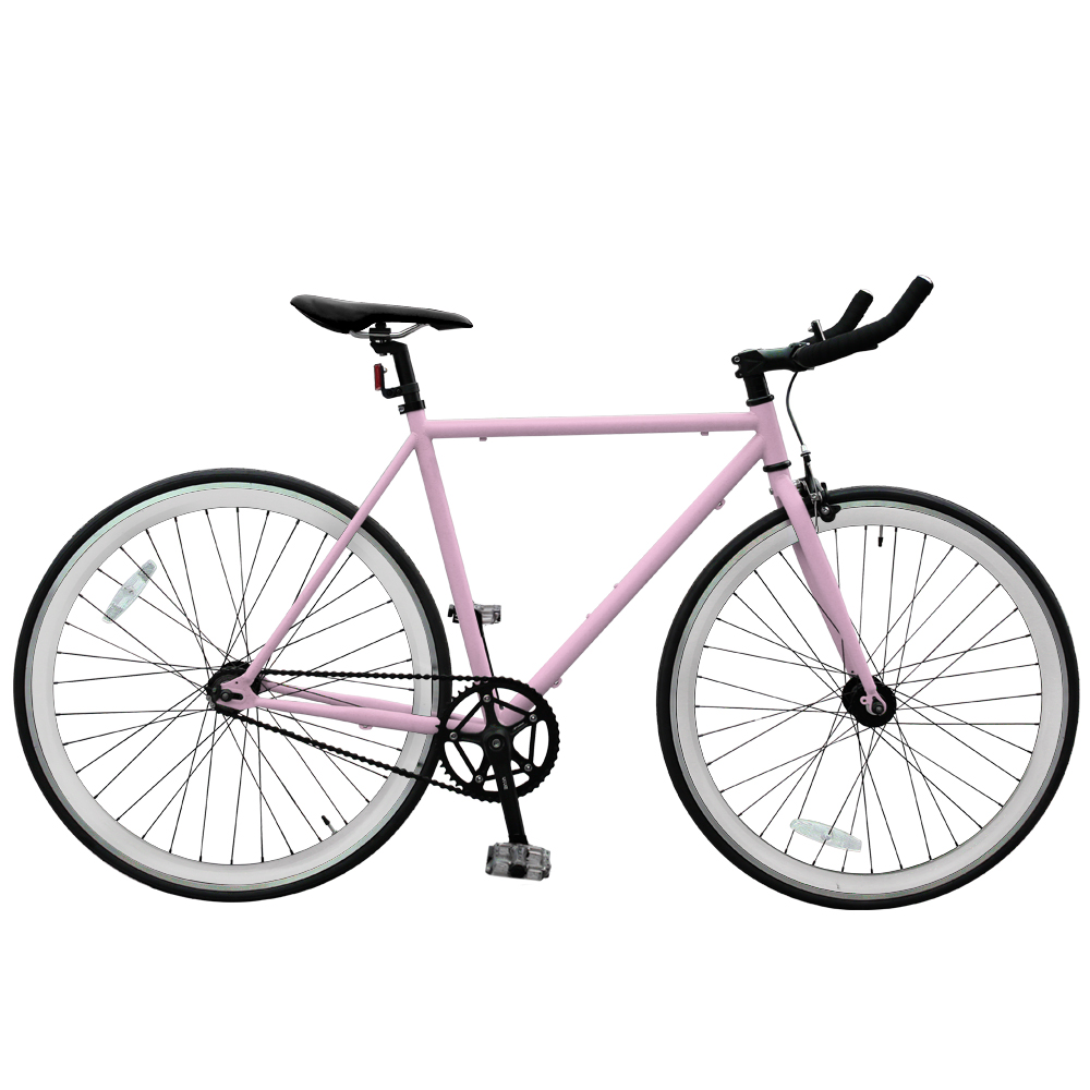 BIKEONE V2_EVO Fixed Gear單速車 英式時尚不敗經典款-粉紅色系