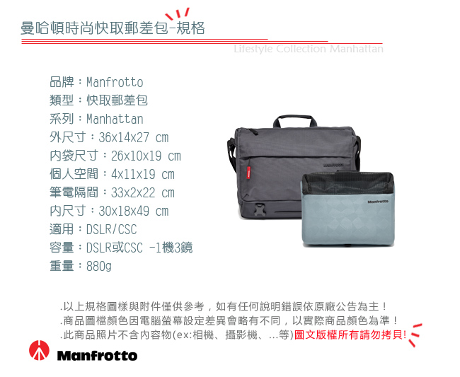 Manfrotto 曼哈頓時尚快取郵差包 Manhattan Messenger Bag