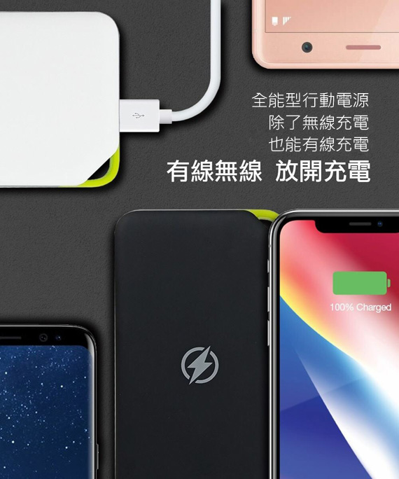 Oweida 大容量無線 5W充行動電源-FOR iPhone X/Note8/S9+