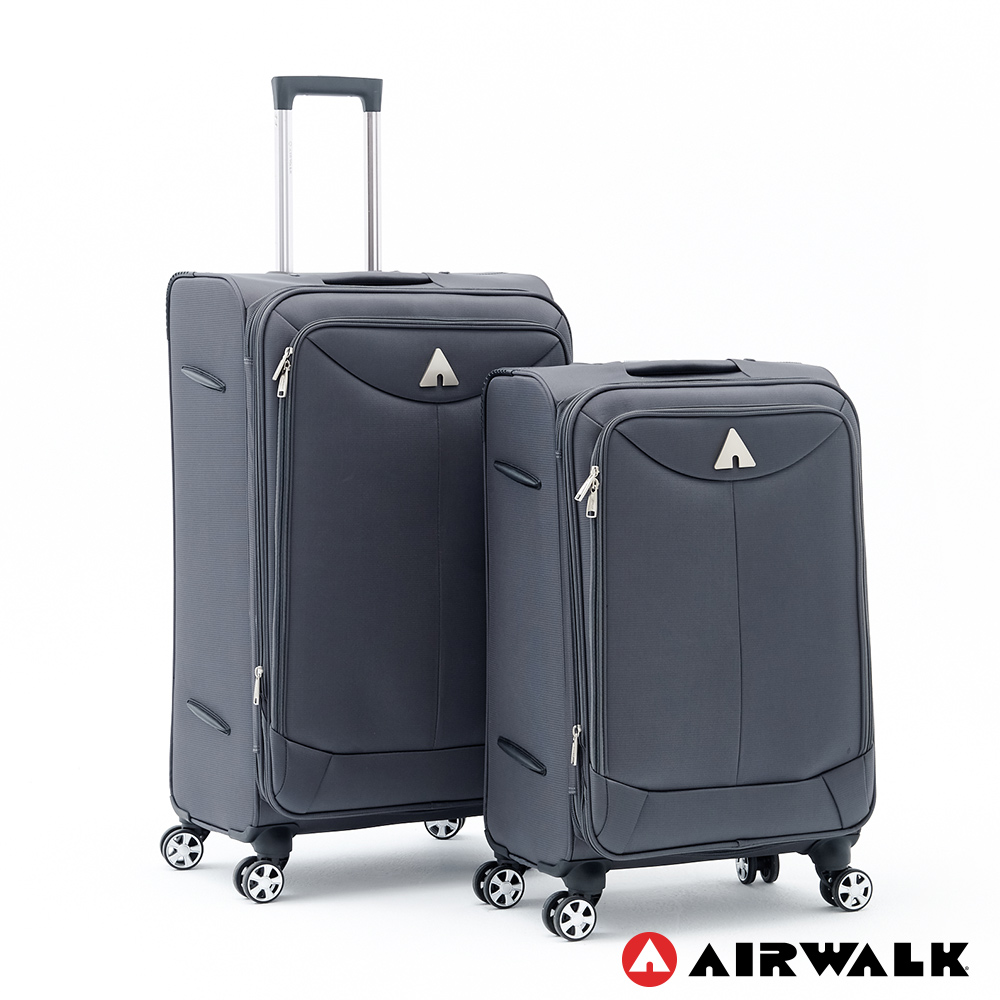 AIRWALK  -尊爵系列灰色的沉靜 布面拉鍊24+28吋兩件組行李箱 - 安靜灰