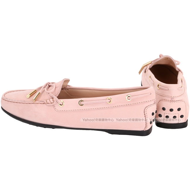 TOD’S City Gommino 綁帶膠底豆豆休閒鞋(女鞋/粉裸色)