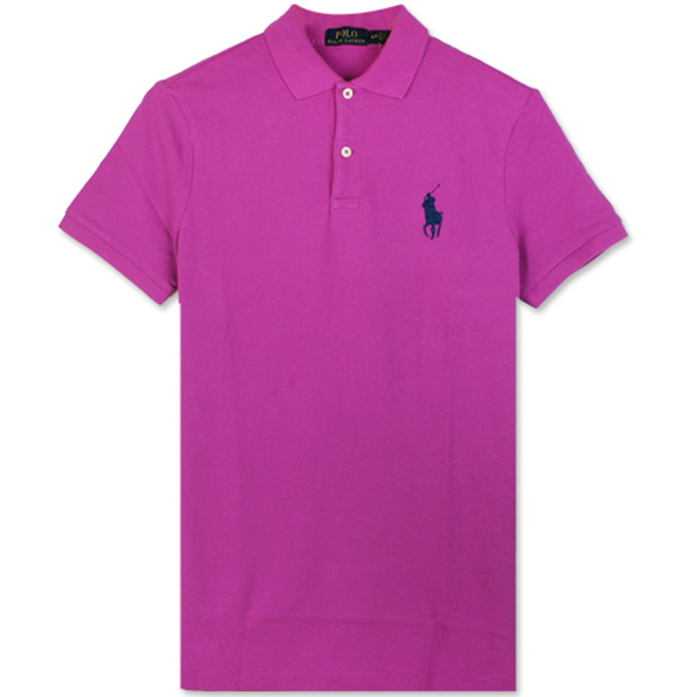 Ralph Lauren 中馬素面POLO衫(紫紅)