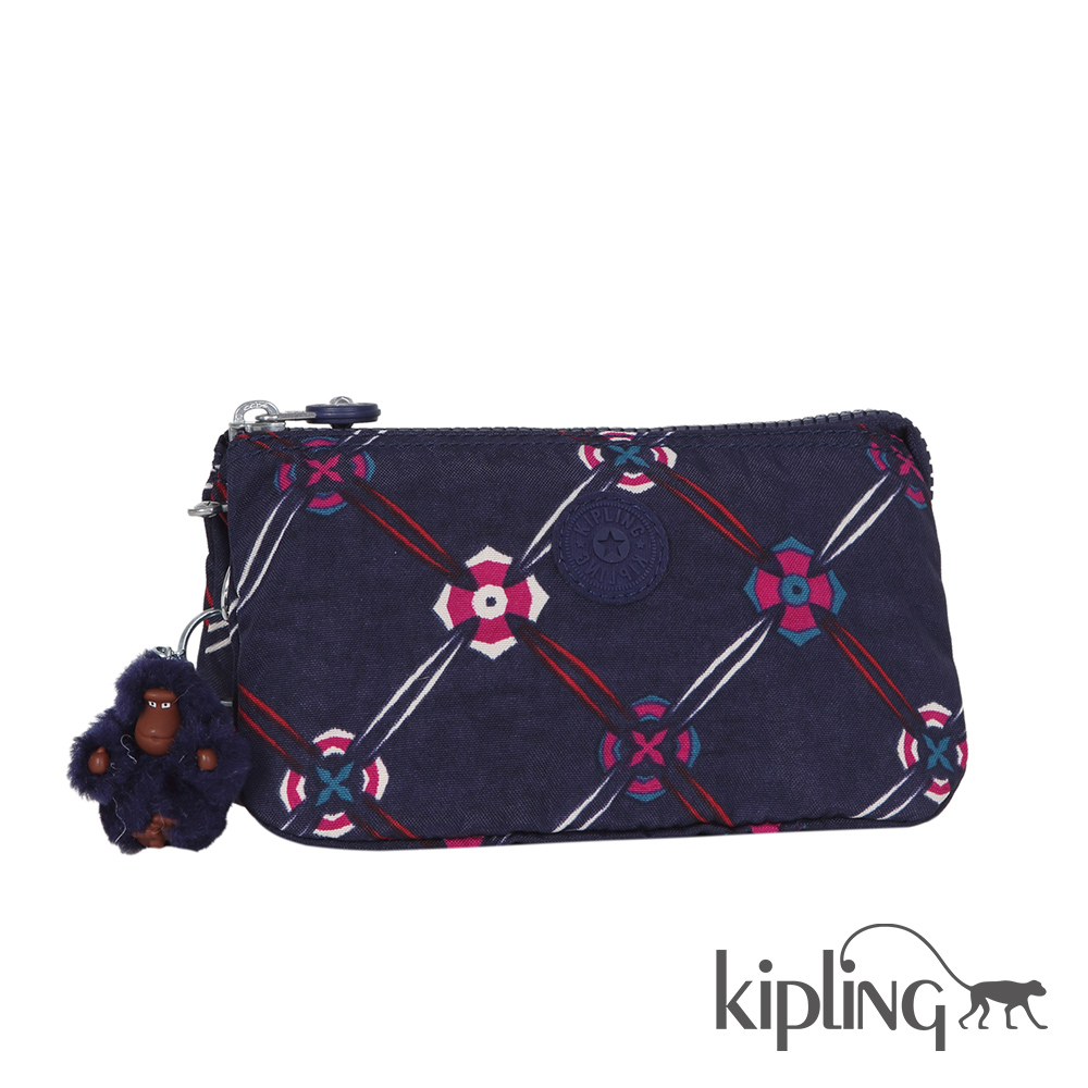 Kipling 零錢包 藍紫萬花筒印花-小