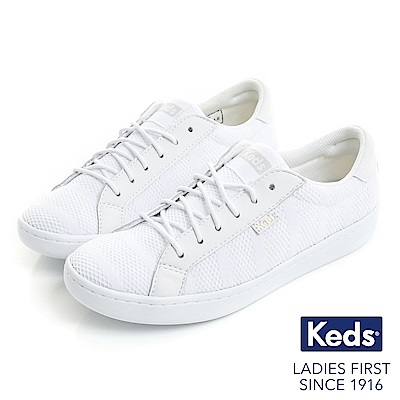 Keds ACE 輕盈活力綁帶休閒鞋-白