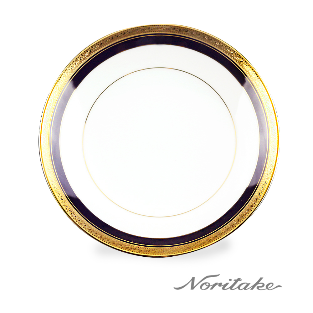 Noritake 藍色多瑙河金邊中式深圓盤23.5cm