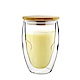 FUSHIMA富島 Soda系列雙層耐熱玻璃杯370ML(附專屬竹蓋) product thumbnail 1