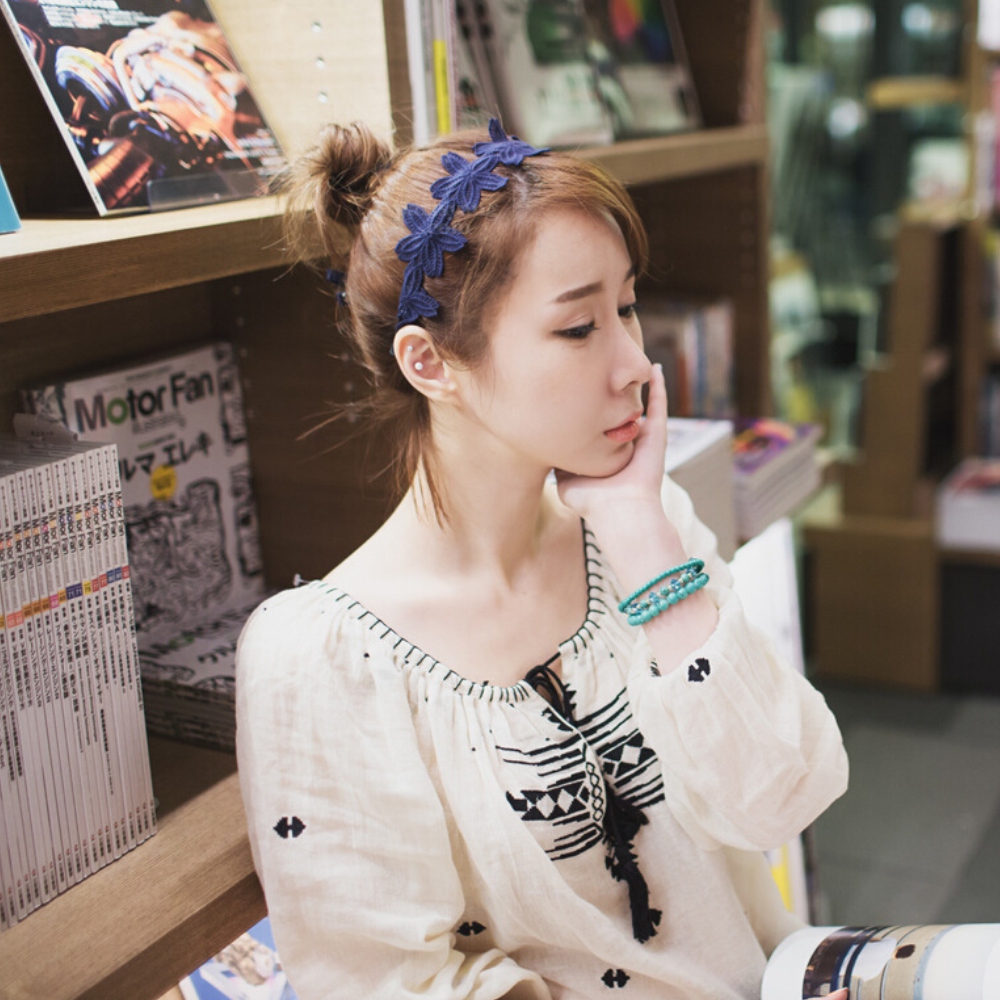Hera 赫拉 韓式甜美蕾絲花朵多層唯美優雅髮帶(3色)