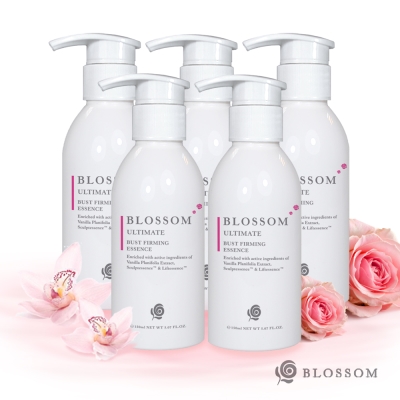 BLOSSOM 經典玫瑰凡尼蘭菁粹煥采彈力美胸賦活精華露升級版(150ML/瓶)X5瓶組