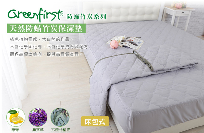 LooCa 天然防蹣防蚊竹炭保潔墊 床包式 雙人5尺