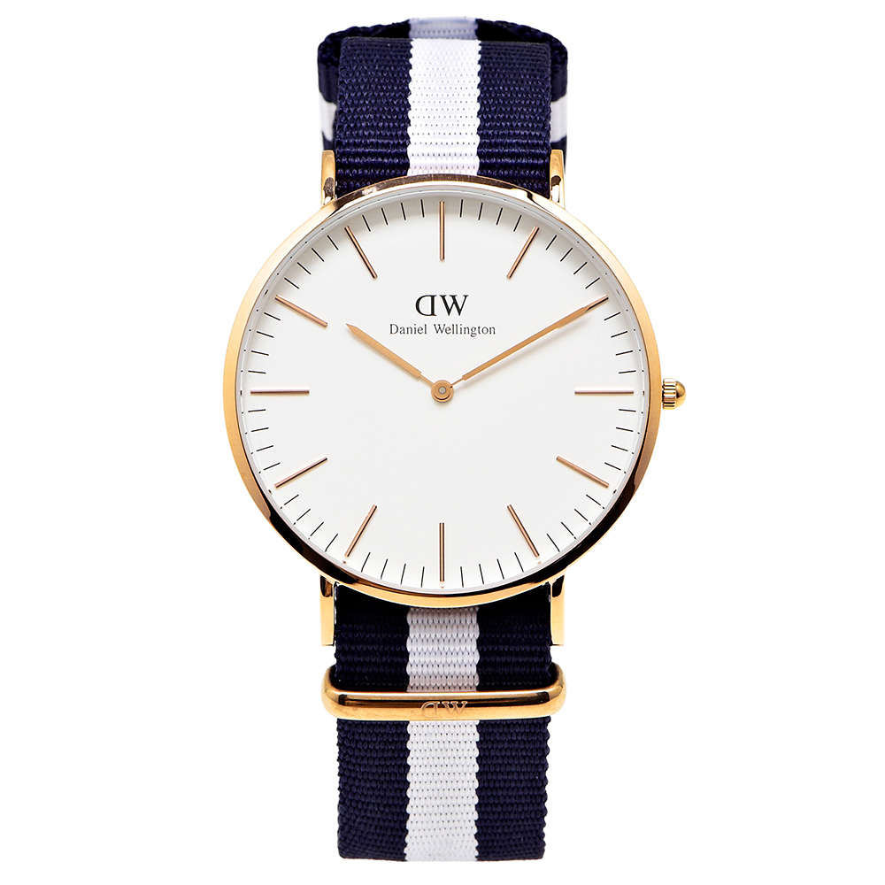 DW Daniel Wellington 經典海洋風Glasgow腕錶-白/40mm
