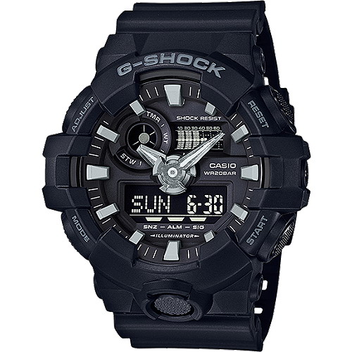 G-SHOCK GA-700系列絕對強悍雙顯腕錶(GA-700-1B)-黑/53.4mm