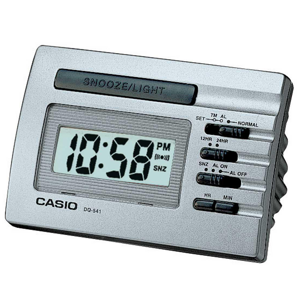 CASIO 數字小型電子鬧鐘(DQ-541D-8)-灰