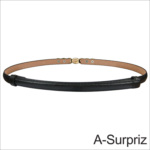 A-Surpriz 金屬圓型釦環可調節腰帶(黑)
