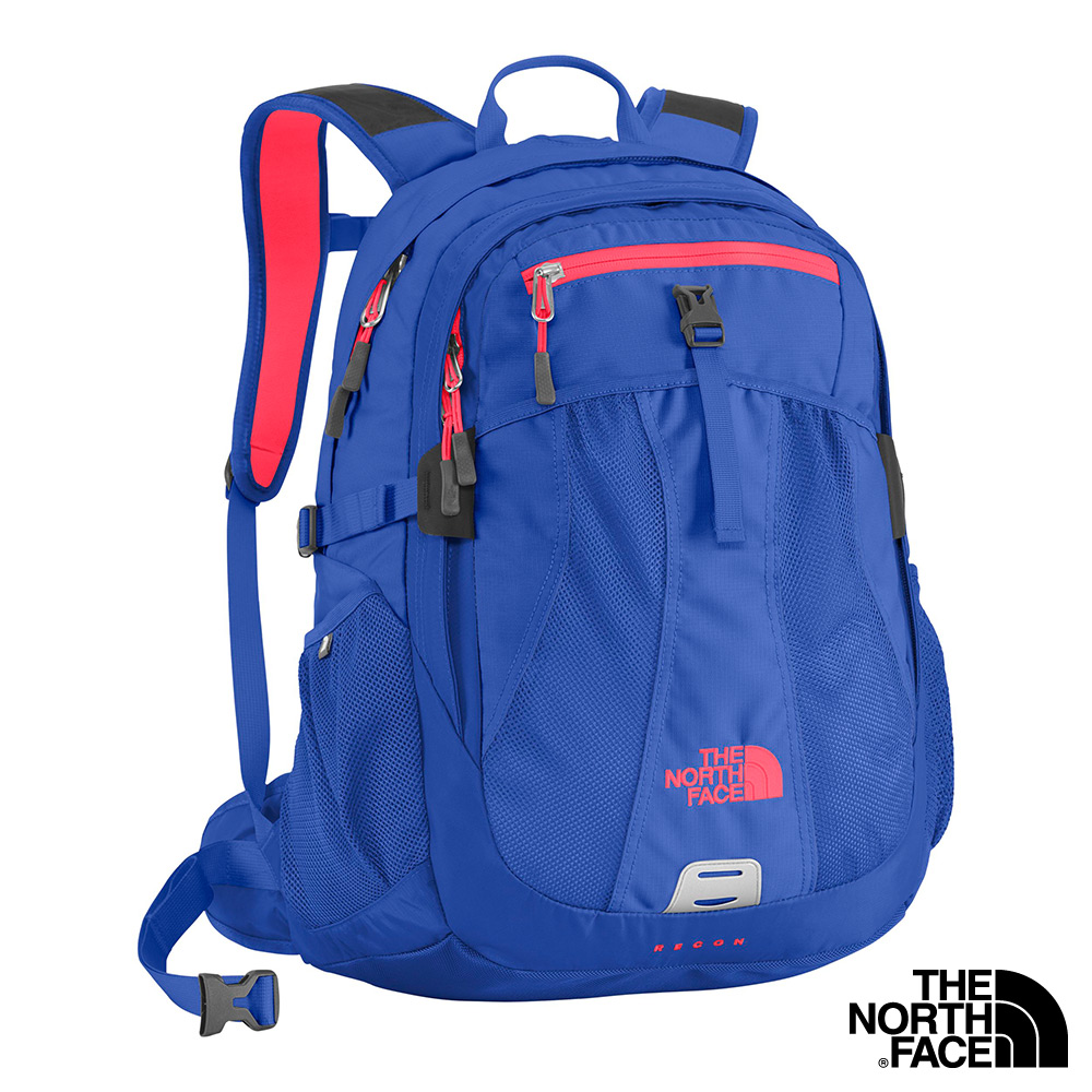 The North Face 女 28L15吋電腦背包 耀眼藍/火箭紅