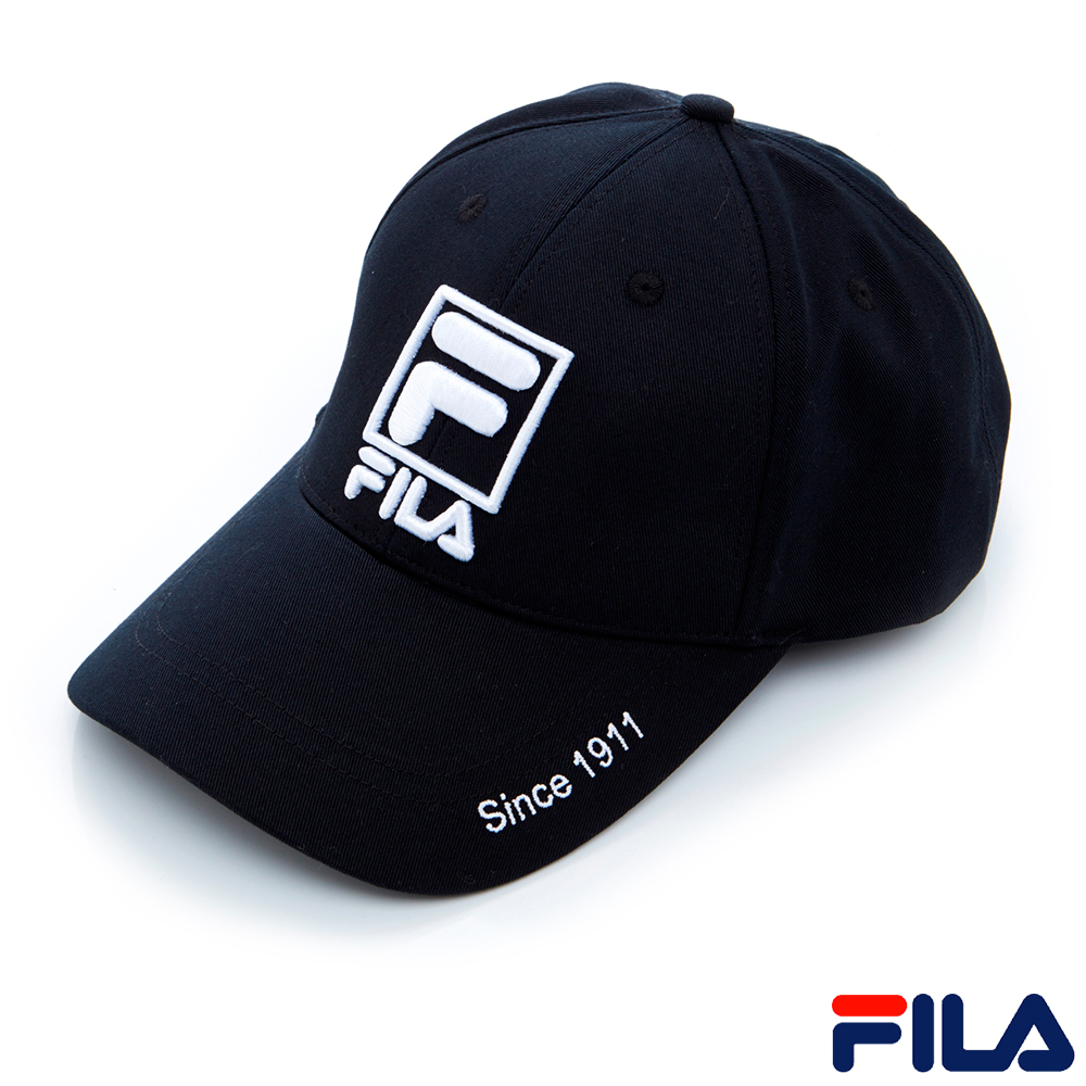 FILA 經典款LOGO六片帽-黑HTR-5000-BK