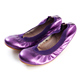 G.Ms.旅行女孩II-金屬羊皮鬆緊口可攜式軟Q娃娃鞋-深紫 product thumbnail 1