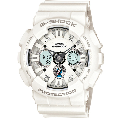 G-SHOCK 儀錶板設計雙顯錶(GA-120A-7A)-白/51mm | G-SHOCK | Yahoo奇摩