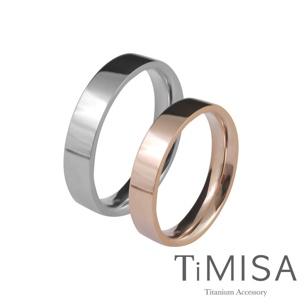 TiMISA 簡約時尚-細版(雙色) 純鈦對戒