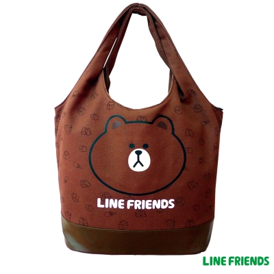 LINE FRIENDS  MIT 熊大俏麗袋(咖啡咖)