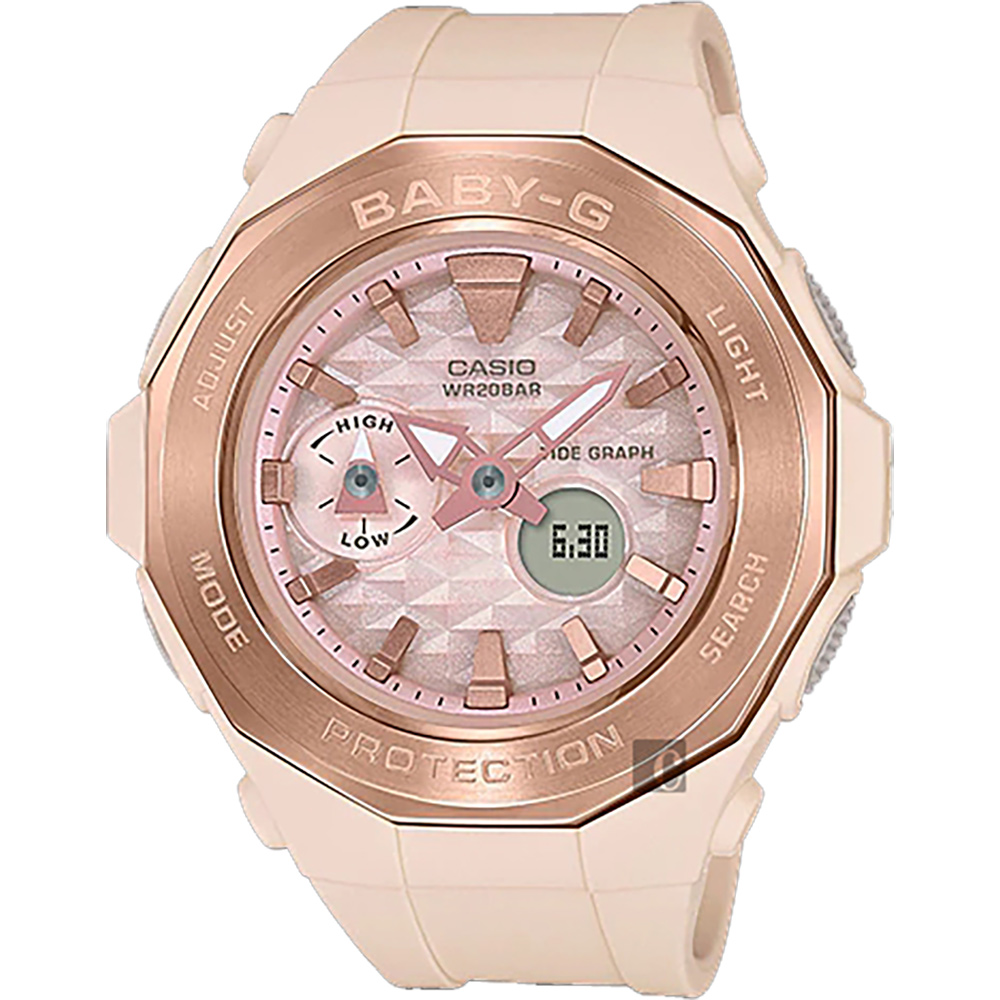CASIO卡西歐 Baby-G 特別顏色版休閒手錶-粉紅x杏色BGA-225CP-4ADR