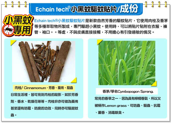 ECHAIN TECH 蜥蜴BOBO-小黑蚊專用 長效驅蚊防蚊貼片 (1包/60片)