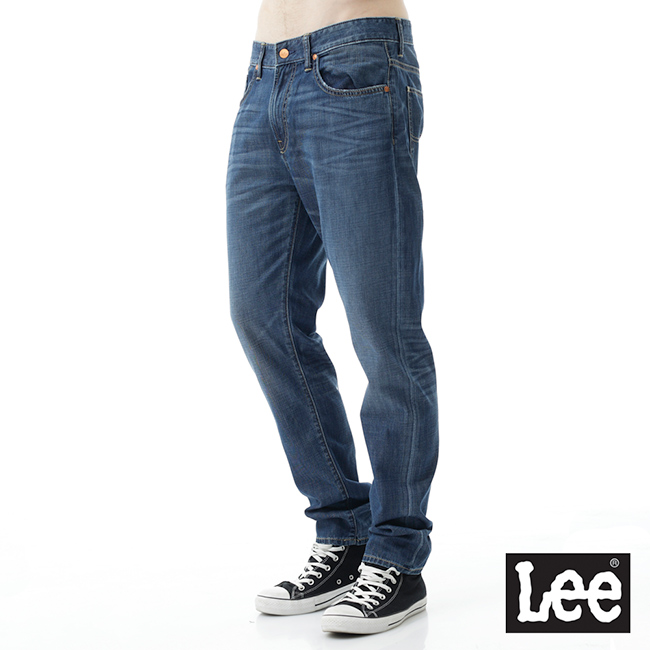 Lee 牛仔褲 731低腰合身小直筒牛仔褲/RG- 男-藍色