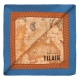 Alviero Martini 義大利地圖 經典地圖車線絲巾(50X50) 藍/地圖黃 product thumbnail 1