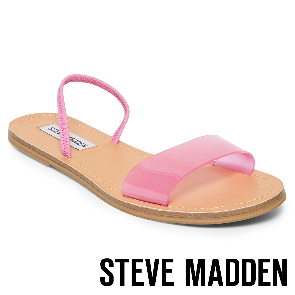 STEVE MADDEN-DASHA-一字果凍平底涼鞋-桃色