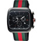 GUCCI Coupe 古馳復刻美學計時腕錶-黑x紅綠/44mm product thumbnail 1