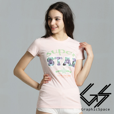 超級星星字母磨毛水洗長版T恤 (共二色)-GraphicSpace