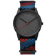HyperGrand 首創印花設計 極簡面板 尼龍手錶-深灰x紅藍/38mm product thumbnail 1