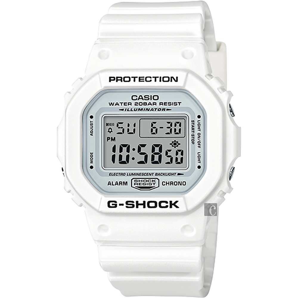 CASIO 卡西歐G-SHOCK 經典人氣電子錶-白(DW-5600MW-7DR)